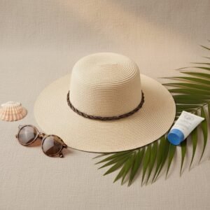 Chapeau capeline en raphia de Madagascar